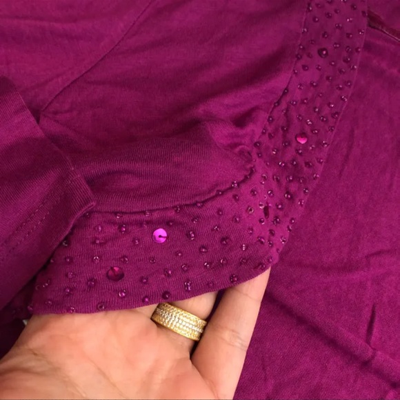 NWT| Dark Magenta Girl Crop Cardigan / Bolero Jacket - Picture 3 of 5